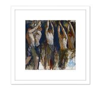 Artery8 Abbey Figure Study Spirit Vulcan Painting 8X8 Inch Square Wooden Framed Wall Art Print Picture with Mount in White Artery8 White