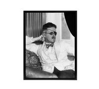Artery8 Abbott James Joyce Eye Patch Writer Framed Canvas Wall Art Print in Grey | Size: W24" x H32" Artery8 Grey W24" x H32"