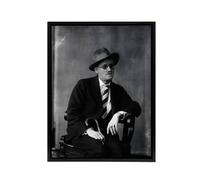 Artery8 Abbott James Joyce Seated Writer Framed Canvas Wall Art Print in Black | Size: W24" x H32" Artery8 Black W24" x H32"
