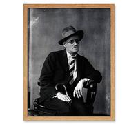 Artery8 Abbott Portrait James Joyce Writer Seated Photo Art Print Framed Poster Wall Decor 12x16 inch