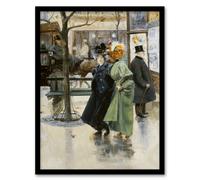 Artery8 Abel Truchet On the Boulevards Parisian Street View Framed Art Print | Size: W12" x H16" Artery8 Multicolor W12" x H16"