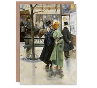 Artery8 Abel Truchet On the Boulevards Parisian Street View Personalised Art Greeting Card
