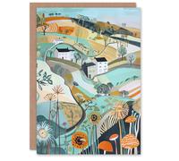 Artery8 Greeting Card Aberdaron Rural Wales Landscape Wildflowers Hills Blank For Him Or Her Art Birthday Card