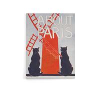 Artery8 About Paris Travel Book Cover Canvas Wall Art Print Penfield in Red | Size: W12" x H16" Artery8 Red W12" x H16"