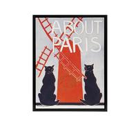 Artery8 About Paris Travel Book Cover Framed Canvas Wall Art Print Vintage : Artwork by Penfield 18x24 Vintage book cover with travel charm, perfect for studies or contemporary living rooms