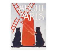 Artery8 About Paris Travel Book Cover Vintage Wall Art Print Penfield in Red | Size: W18" x H24" Artery8 Red W18" x H24"