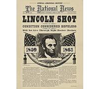 Artery8 Abraham Lincoln Assassination Front Page Wall Art Print : Historic Newspaper Reproduction for Study or Office American History Decor for Political Collectors