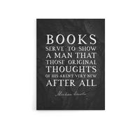 Artery8 Abraham Lincoln Books Slate Quote Canvas Wall Art Print in Grey | Size: W12" x H16" Artery8 Grey W12" x H16"