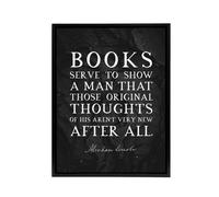 Artery8 Abraham Lincoln Books Slate Quote Framed Canvas Wall Art Print in Grey | Size: W24" x H32" Artery8 Grey W24" x H32"