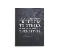 Artery8 Abraham Lincoln Freedom Slate Quote Canvas Wall Art Print in Grey | Size: W18" x H24" Artery8 Grey W18" x H24"
