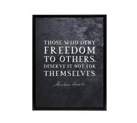 Artery8 Abraham Lincoln Freedom Slate Quote Framed Canvas Wall Art Print in Grey | Size: W24" x H32" Artery8 Grey W24" x H32"