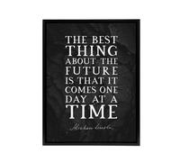 Artery8 Abraham Lincoln Future Slate Quote Framed Canvas Wall Art Print in Grey | Size: W12" x H16" Artery8 Grey W12" x H16"