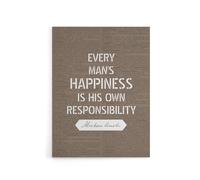 Artery8 Abraham Lincoln Happiness Quote Canvas Wall Art Print in Brown | Size: W18" x H24" Artery8 Brown W18" x H24"