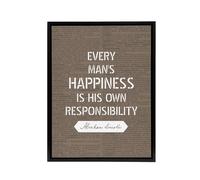 Artery8 Abraham Lincoln Happiness Quote Framed Canvas Wall Art Print in Brown | Size: W18" x H24" Artery8 Brown W18" x H24"