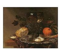 Artery8 Abraham van Beijeren Still Life Goblet Painting Art Print Canvas Premium Wall Decor Poster Mural