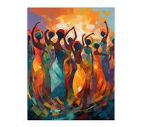 Artery8 Abstract Africa Dance African Dancing Painting Rhythm Body Energy Theatre Arts Artwork Large Wall Art Poster Print Thick Paper 18X24 Inch