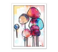 Artery8 Abstract Alien Tree Design Colourful Painting Artwork Framed Wall Art Print 18X24 Inch