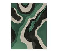 Artery8 Abstract Amazon River Green and Black Painting Living Room Large Wall Art Poster Print Thick Paper 18X24 Inch