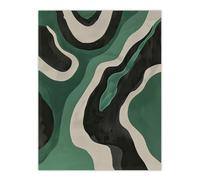 Artery8 Abstract Amazon River Green & Black Painting Wall Art Print | Size: W12" x H16" Artery8 Green W12" x H16"