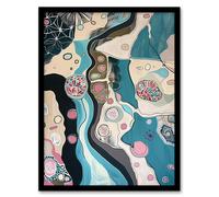Artery8 Abstract Aquatic Life Underwater Pattern Painting Framed Art Print | Size: W12" x H16" Artery8 Multicolor W12" x H16"