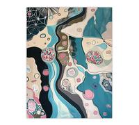 Artery8 Abstract Aquatic Life Underwater Pattern Painting Living Room Extra Large XL Wall Art Poster Print