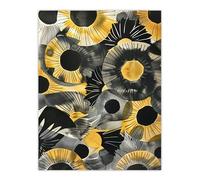 Artery8 Abstract Black and Yellow Sunflowers Watercolour Living Room Extra Large XL Wall Art Poster Print