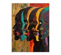 Artery8 Abstract Black Profile Portrait Painting Trippy Living Room Large Wall Art Poster Print Thick Paper 18X24 Inch