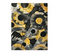 Artery8 Abstract Black and Yellow Sunflowers Watercolour Living Room Extra Large XL Wall Art Poster Print