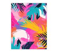 Artery8 Abstract Bright and Bold Leaves Tropical Painting For Living Room Large Wall Art Poster Print Thick Paper 18X24 Inch