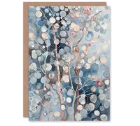 Artery8 Greeting Card Abstract Bubble Forest Trees Watercolour Painting Blank For Him Or Her Art Birthday Card