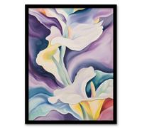 Artery8 Abstract Calla Lily Flowers Watercolour Painting For Living Room Artwork Framed Wall Art Print A4