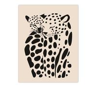 Artery8 Abstract Cheetah Couple Animal Minimalism Design Living Room Large Wall Art Poster Print Thick Paper 18X24 Inch