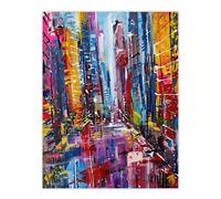 Artery8 Abstract Chicago Street Colourful Cityscape Living Room Extra Large XL Wall Art Poster Print