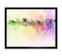 Artery8 Abstract Cityscape London Skyline Paint Splash Framed Wall Art | Size: W12" x H16" Artery8 Multicolor W12" x H16"