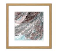 Artery8 Abstract Clouds Flow Light 8X8 Inch Square Wooden Framed Wall Art Print Picture with Mount in Light Oak Artery8 Light Oak