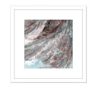 Artery8 Abstract Clouds Flow Light 8X8 Inch Square Wooden Framed Wall Art Print Picture with Mount in White Artery8 White