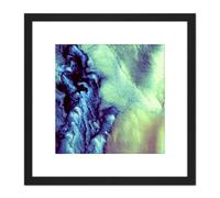 Artery8 Abstract Clouds Smoke Bright Soft 8X8 Inch Square Wooden Framed Wall Art Print Picture with Mount in Black Artery8 Black