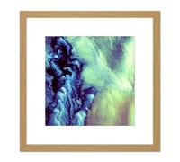 Artery8 Abstract Clouds Smoke Bright Soft 8X8 Inch Square Wooden Framed Wall Art Print Picture with Mount in Light Oak Artery8 Light Oak