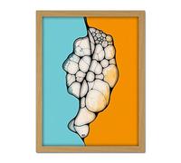 Artery8 Abstract Cocoon Blue Orange Painting Artwork Framed Wall Art Print 18X24 Inch
