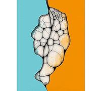 Artery8 Abstract Cocoon Blue Orange Painting Unframed Wall Art Print Poster Home Decor Premium