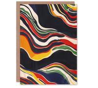 Artery8 Greeting Card Abstract Colourful Geology Painting Modern Blank For Him Or Her Art Birthday Card