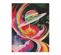 Artery8 Abstract Colourful Planet in Space Artwork Galaxy Kids Bedroom Extra Large XL Wall Art Poster Print