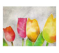 Artery8 Abstract Colourful Tulip Flowers Painting Unframed Wall Art Print Poster Home Decor Premium