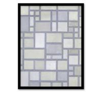 Artery8 Abstract Composition With Gray Lines Mondrian Framed Wall Art Print 12X16"
