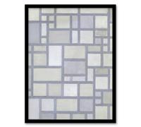 Artery8 Abstract Composition With Gray Lines Mondrian Framed Wall Art Print 12X16"