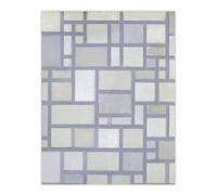 Artery8 Abstract Composition with Gray lines Mondrian Wall Art Print Poster in Grey | Size: W18" x H24" Artery8 Grey W18" x H24"