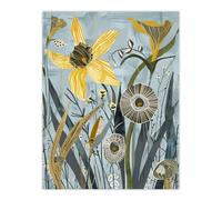 Artery8 Abstract Daffodils Bloom Rustic Artwork Spring Wall Art Print in Blue | Size: W12" x H16" Artery8 Blue W12" x H16"