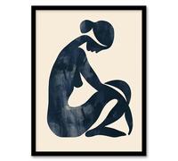 Artery8 Abstract Female Silhouette Minimalist Painting Living Room Artwork Framed Wall Art Print A4
