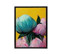 Artery8 Abstract Floral Bouquet Peony Flowers Framed Canvas Wall Art Print | Size: W24" x H32" Artery8 Multicolor W24" x H32"