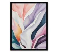 Artery8 Abstract Flower Bloom Petals Floral Watercolour For Living Room Artwork Framed Wall Art Print A4